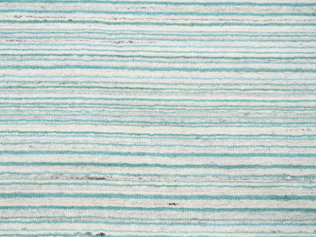 9'1" x 12'0" New Hand Loomed Green Wool Rectangle Oriental Rug - MOA10263043