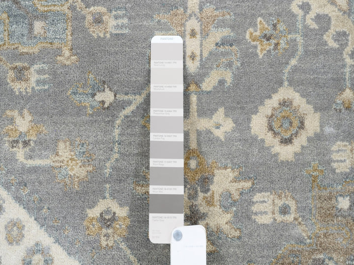 14'0" x 16'0" New Hand Knotted Grey Wool Square Oriental Rug - MOA10263068