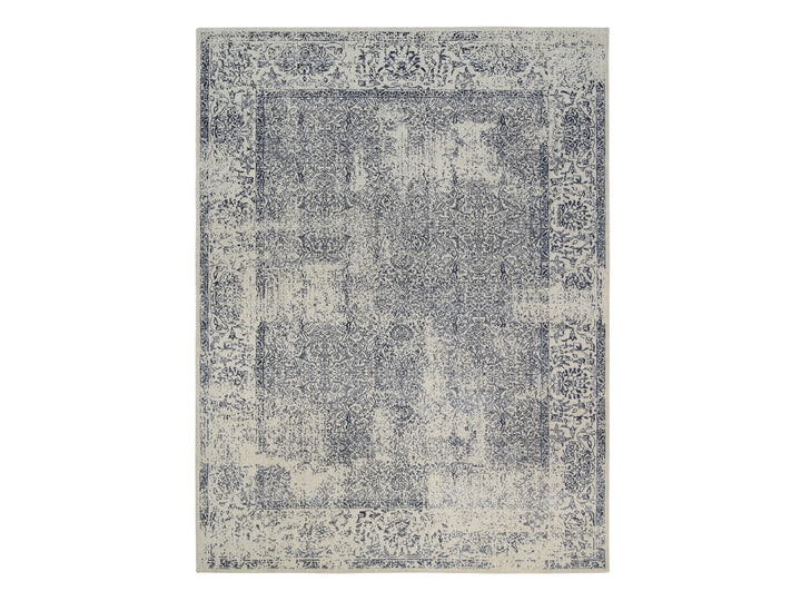 9'1" x 12'0" New Hand Loomed Grey Wool & Art Silk Rectangle Oriental Rug - MOA10263256