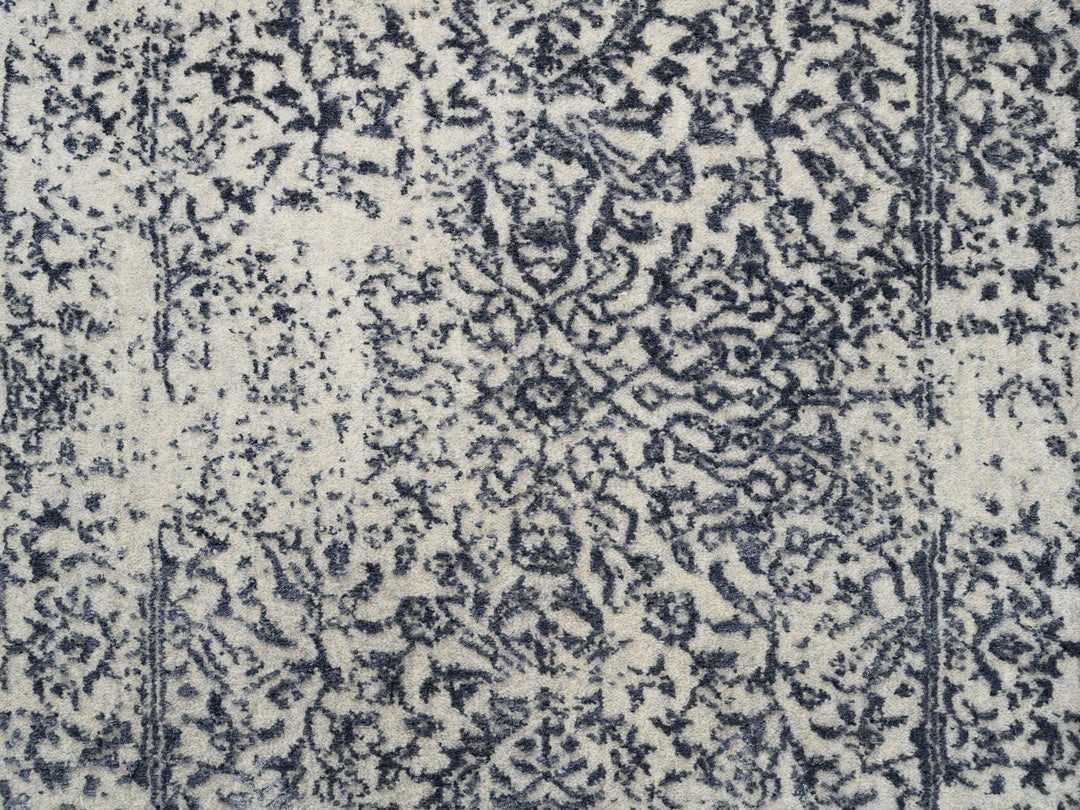 2'6" x 6'0" New Hand Loomed Grey Wool & Art Silk Runner Oriental Rug - MOA10263260