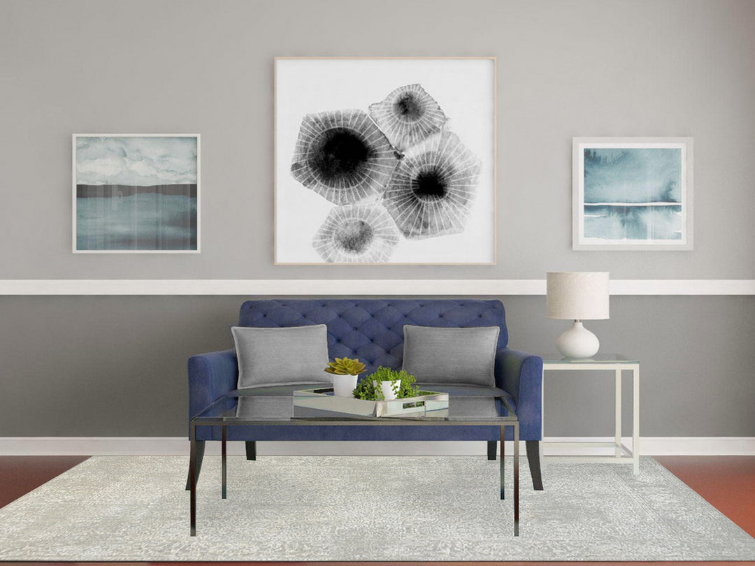 6'0" x 9'2" New Hand Loomed Beige Wool & Art Silk Rectangle Oriental Rug - MOA10263264