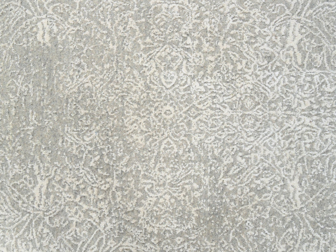 6'0" x 9'2" New Hand Loomed Beige Wool & Art Silk Rectangle Oriental Rug - MOA10263264