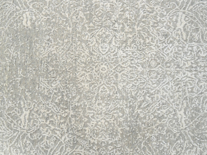 6'0" x 9'2" New Hand Loomed Beige Wool & Art Silk Rectangle Oriental Rug - MOA10263264