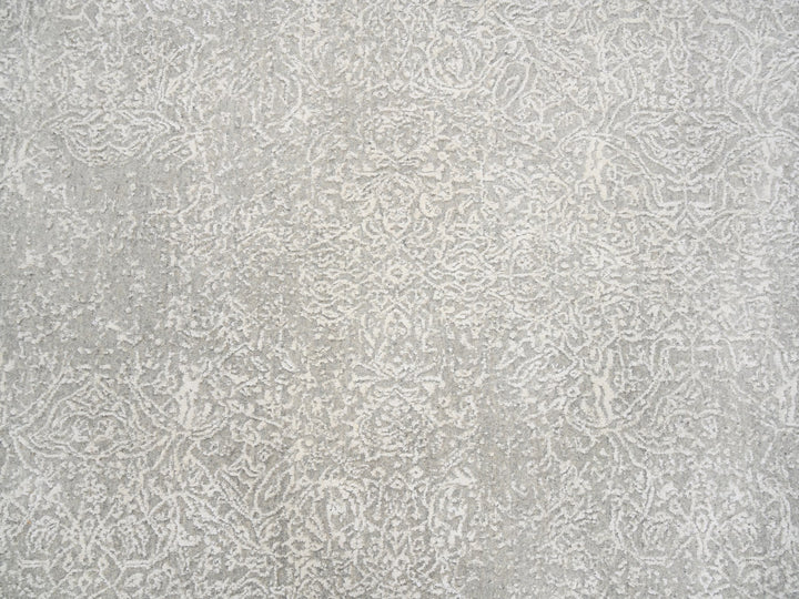 8'0" x 10'0" New Hand Loomed Beige Wool & Art Silk Rectangle Oriental Rug - MOA10263267