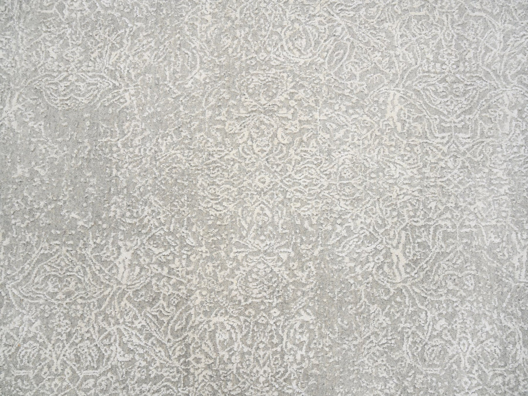 8'0" x 10'0" New Hand Loomed Beige Wool & Art Silk Rectangle Oriental Rug - MOA10263267