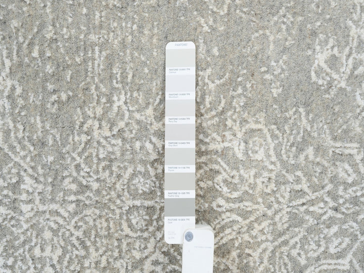 6'0" x 9'2" New Hand Loomed Beige Wool & Art Silk Rectangle Oriental Rug - MOA10263269