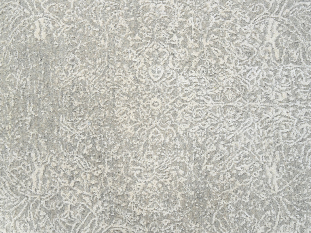 6'0" x 9'2" New Hand Loomed Beige Wool & Art Silk Rectangle Oriental Rug - MOA10263269