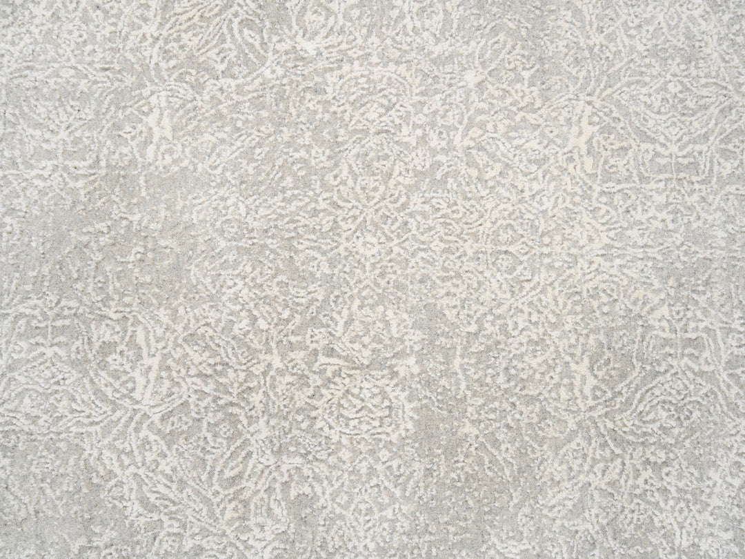 6'0" x 6'0" New Hand Loomed Beige Wool & Art Silk Round Oriental Rug - MOA10263270