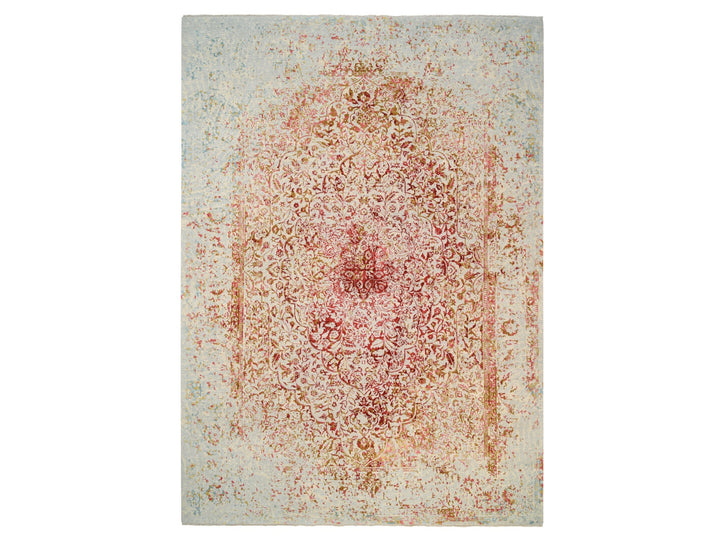 10'0" x 14'0" New Hand Knotted Ivory Wool & Silk Rectangle Oriental Rug - MOA10263271