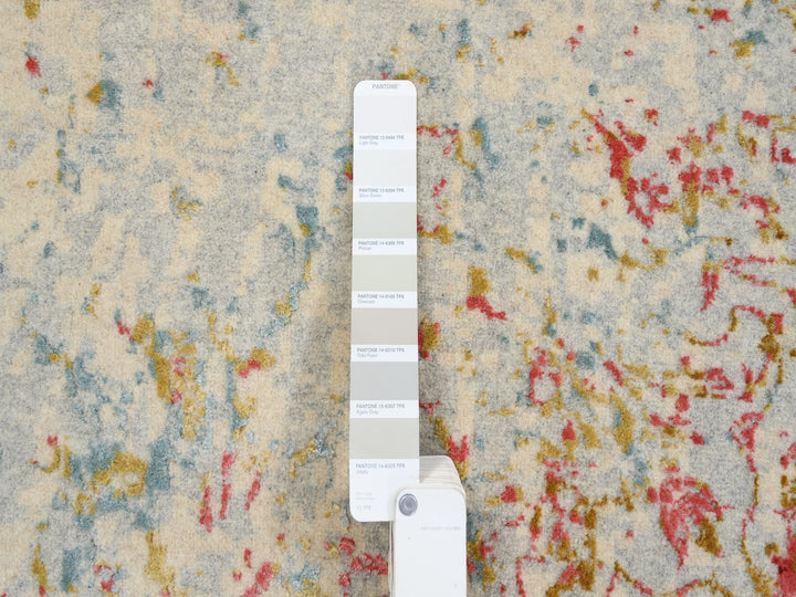 10'0" x 14'0" New Hand Knotted Ivory Wool & Silk Rectangle Oriental Rug - MOA10263271