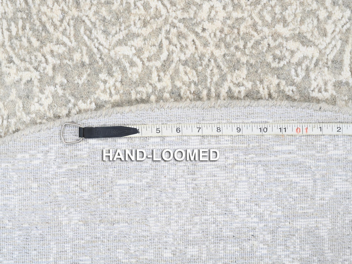 6'0" x 6'1" New Hand Loomed Beige Wool & Art Silk Round Oriental Rug - MOA10263272