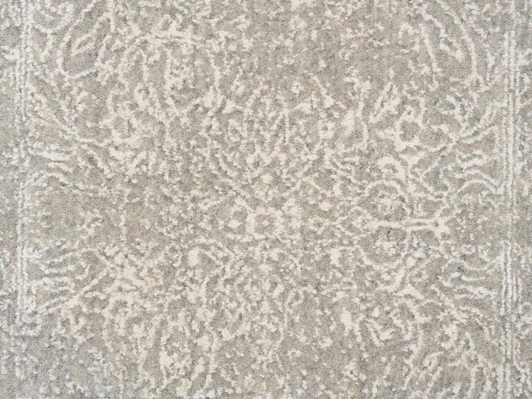 2'7" x 12'0" New Hand Loomed Beige Wool & Art Silk Runner Oriental Rug - MOA10263278