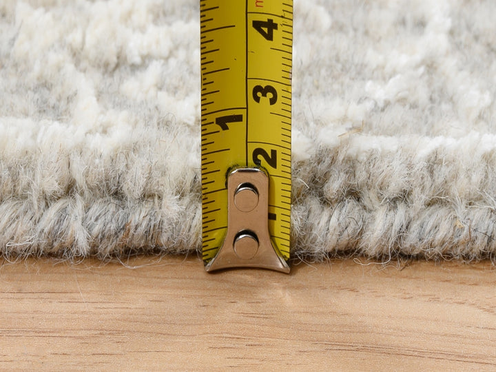 2'7" x 12'0" New Hand Loomed Beige Wool & Art Silk Runner Oriental Rug - MOA10263278