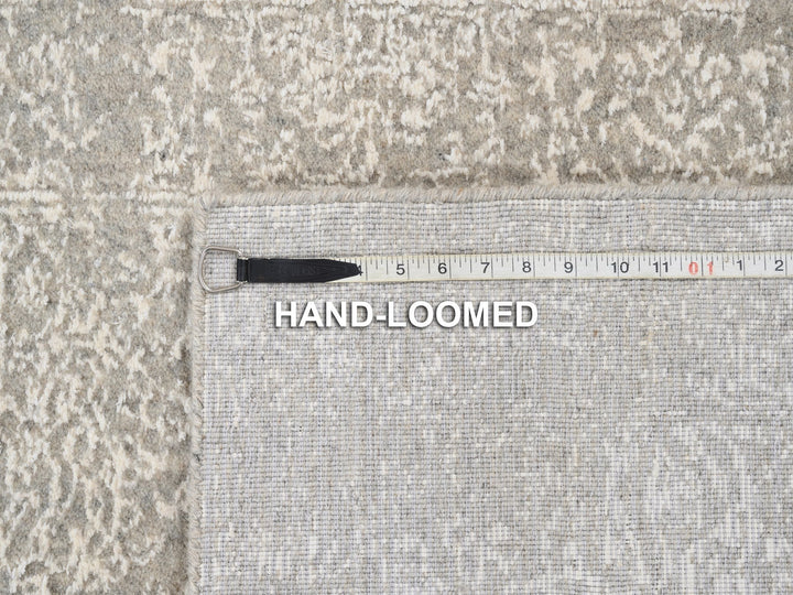 2'7" x 12'0" New Hand Loomed Beige Wool & Art Silk Runner Oriental Rug - MOA10263278