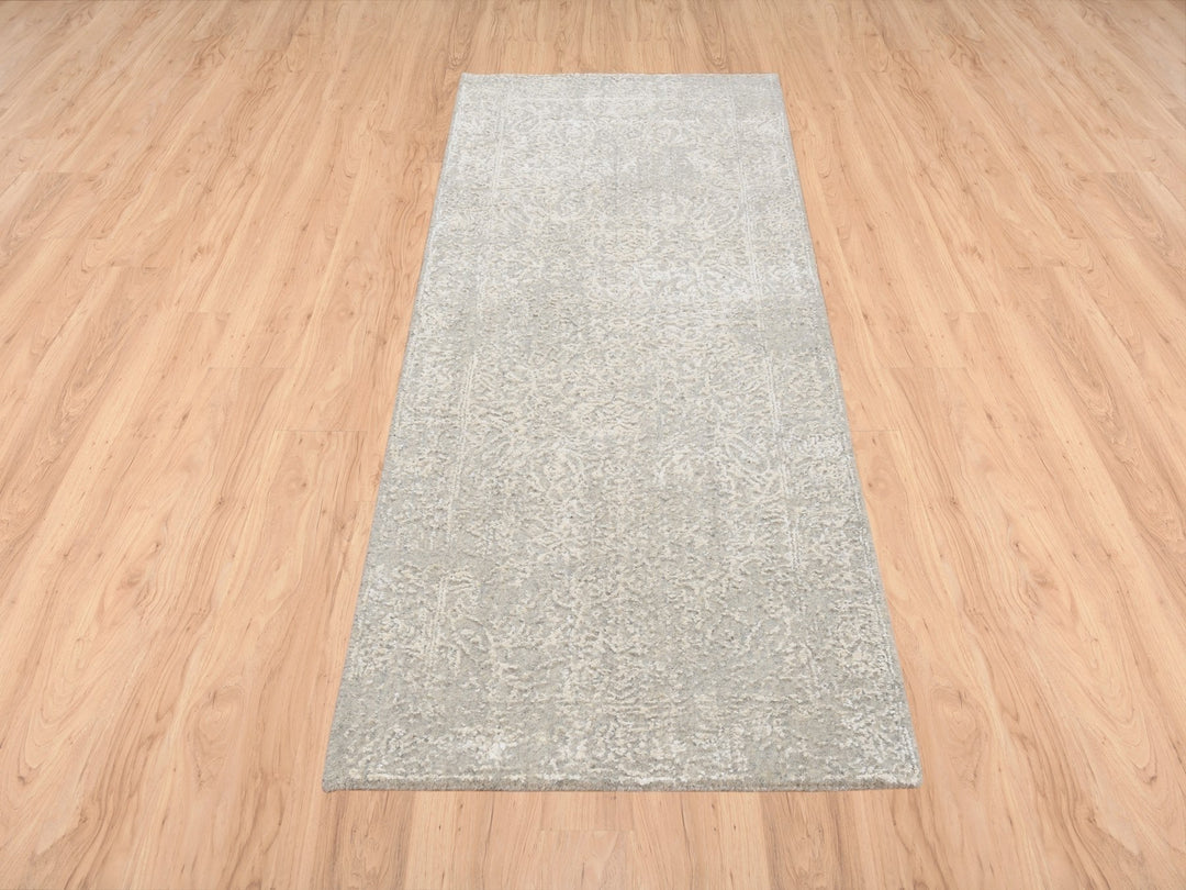 2'5" x 6'0" New Hand Loomed Beige Wool & Art Silk Runner Oriental Rug - MOA10263283