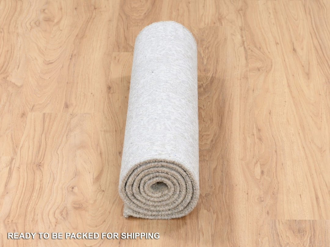 2'5" x 6'0" New Hand Loomed Beige Wool & Art Silk Runner Oriental Rug - MOA10263283