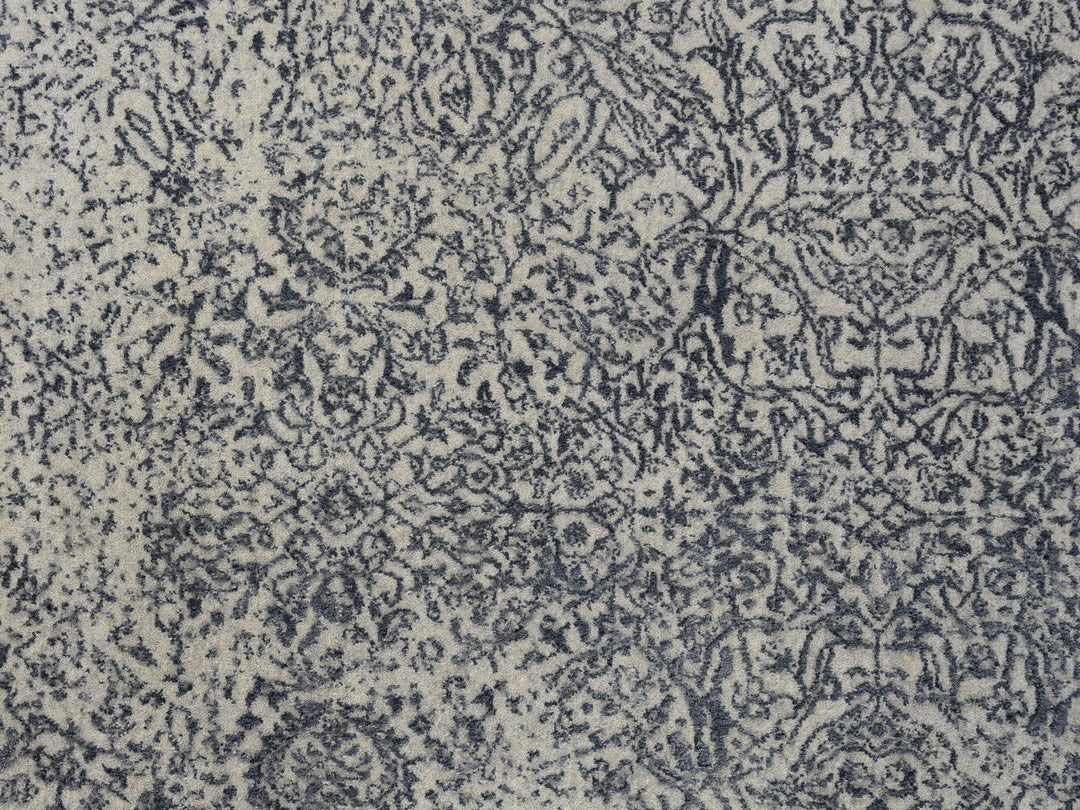 9'0" x 12'0" New Hand Loomed Grey Wool & Art Silk Rectangle Oriental Rug - MOA10263297