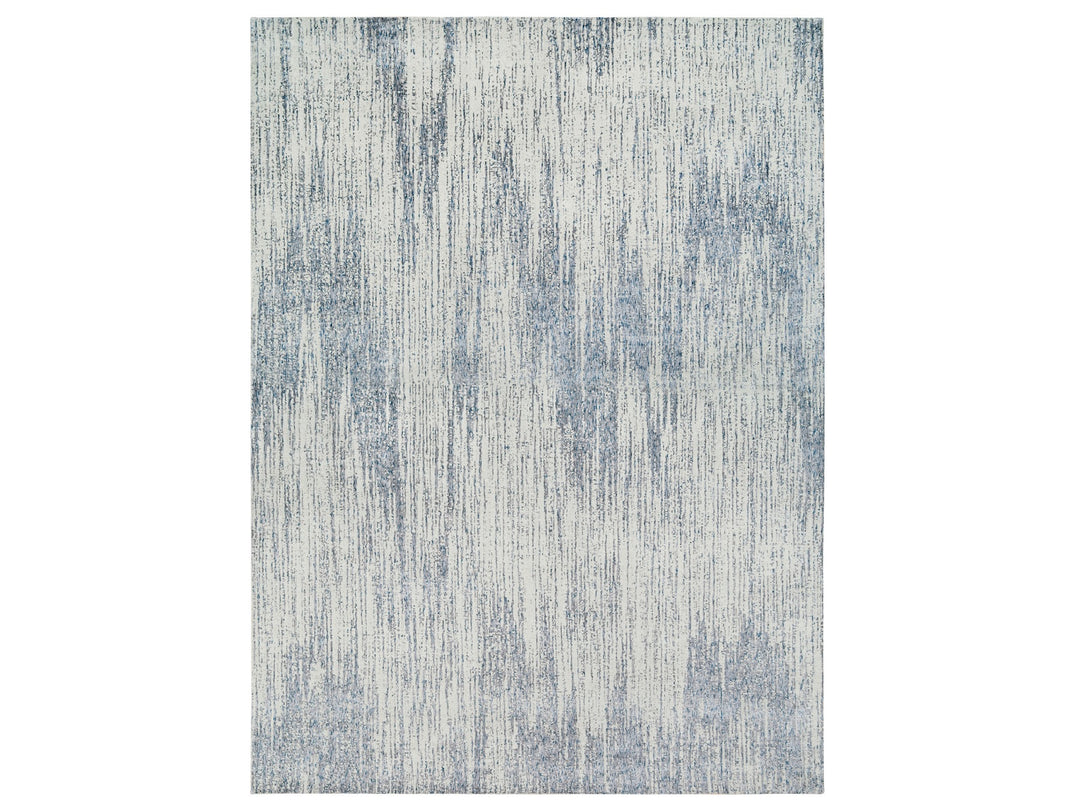 12'0" x 18'0" New Hand Loomed Grey Wool & Art Silk Rectangle Oriental Rug - MOA10263302