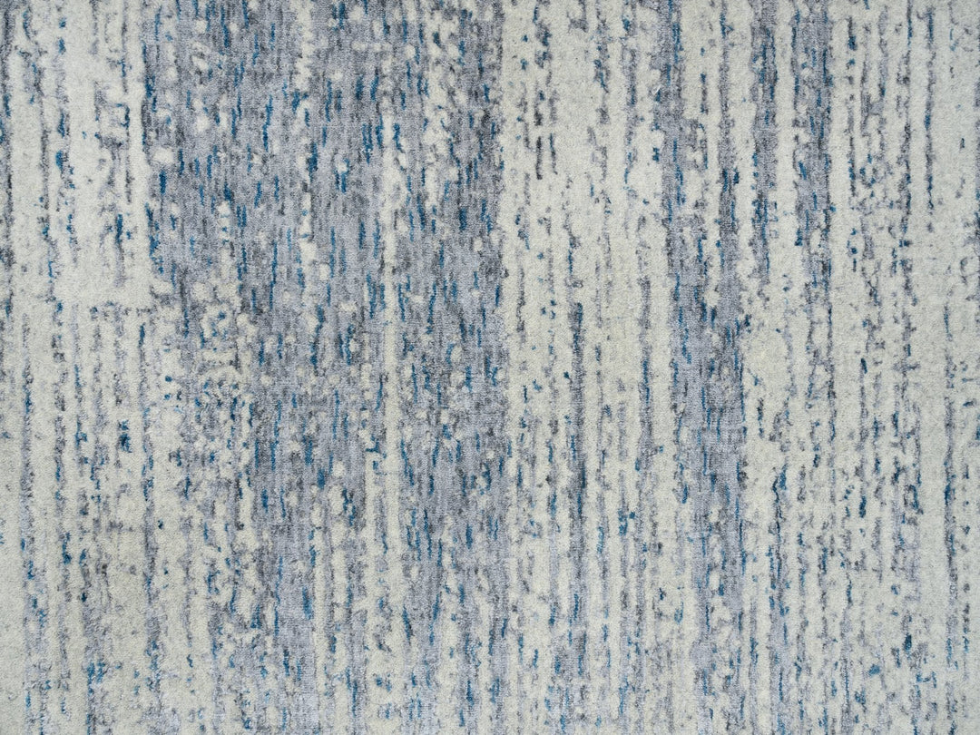 12'0" x 18'0" New Hand Loomed Grey Wool & Art Silk Rectangle Oriental Rug - MOA10263302