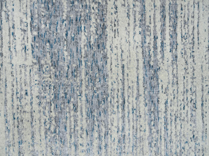 12'0" x 18'0" New Hand Loomed Grey Wool & Art Silk Rectangle Oriental Rug - MOA10263302