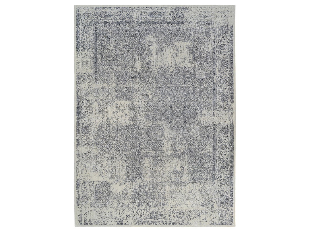 12'0" x 18'2" New Hand Loomed Grey Wool & Art Silk Rectangle Oriental Rug - MOA10263305
