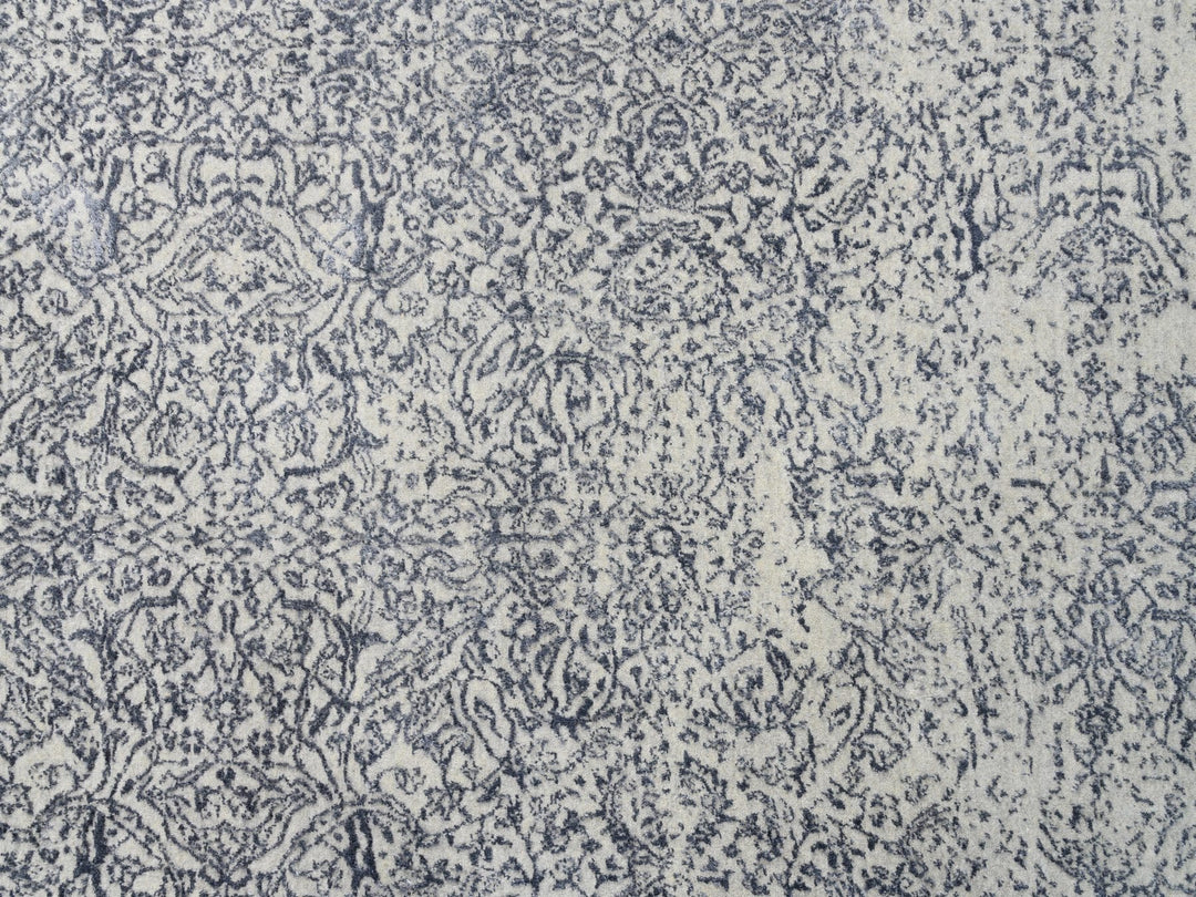 12'0" x 18'2" New Hand Loomed Grey Wool & Art Silk Rectangle Oriental Rug - MOA10263305