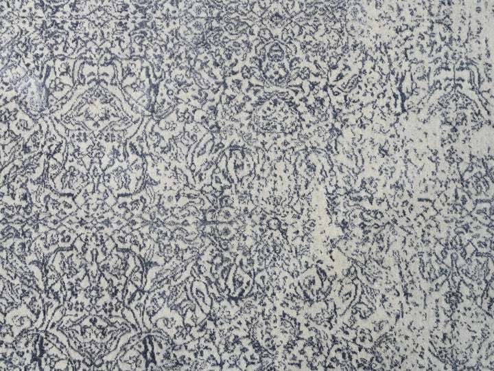 12'0" x 18'2" New Hand Loomed Grey Wool & Art Silk Rectangle Oriental Rug - MOA10263305