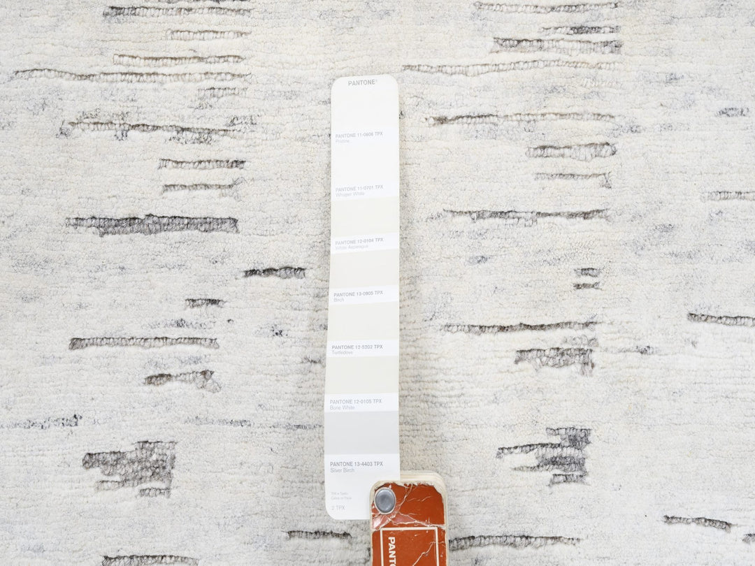 11'9" x 11'9" New Hand Knotted Ivory Wool Round Oriental Rug - MOA10263379