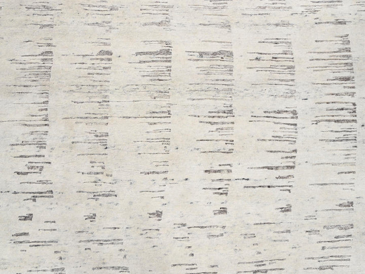 11'9" x 11'9" New Hand Knotted Ivory Wool Round Oriental Rug - MOA10263379