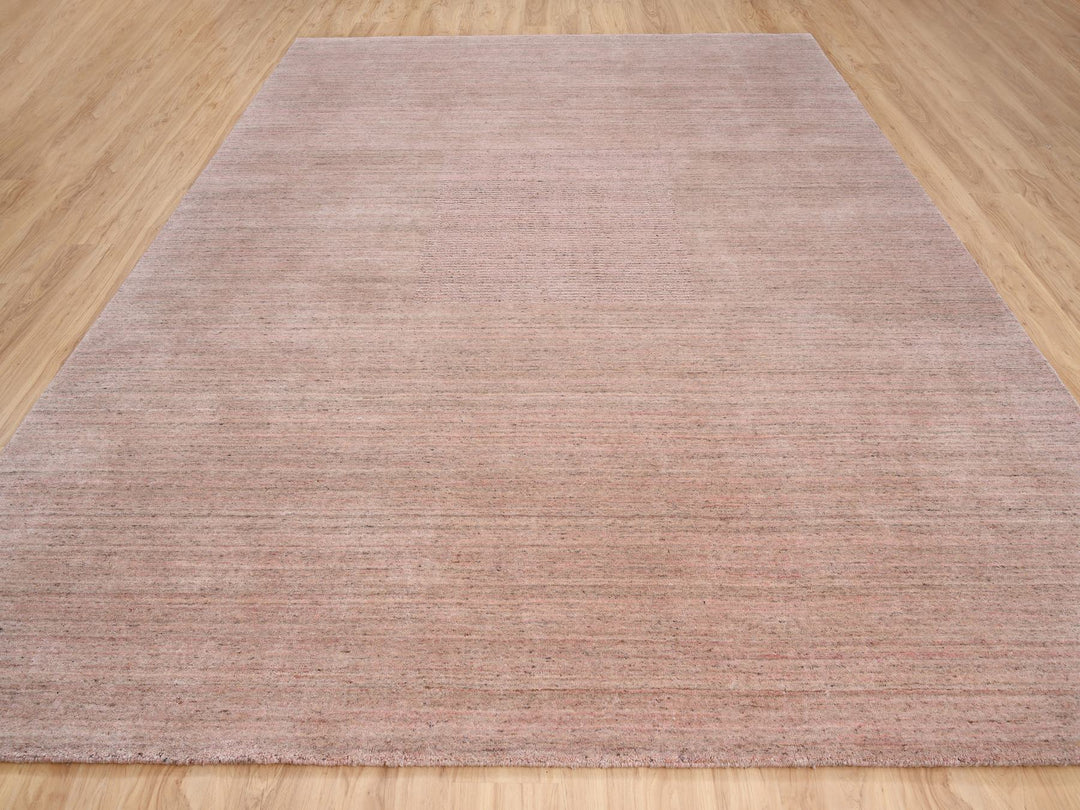 9'3" x 12'0" New Hand Loomed Pink Wool Rectangle Oriental Rug - MOA10263484
