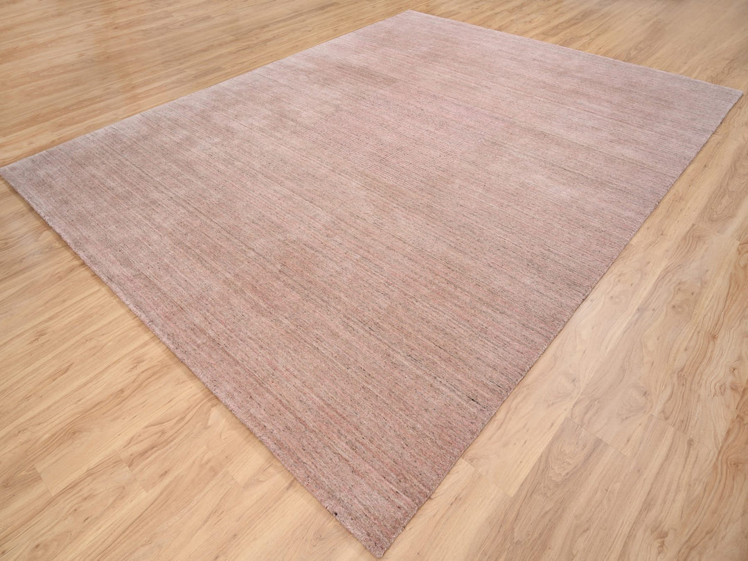 9'3" x 12'0" New Hand Loomed Pink Wool Rectangle Oriental Rug - MOA10263484