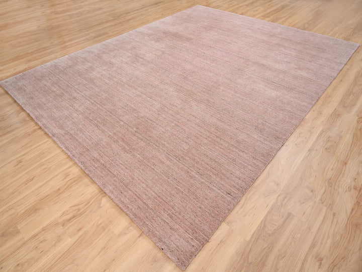 9'3" x 12'0" New Hand Loomed Pink Wool Rectangle Oriental Rug - MOA10263484