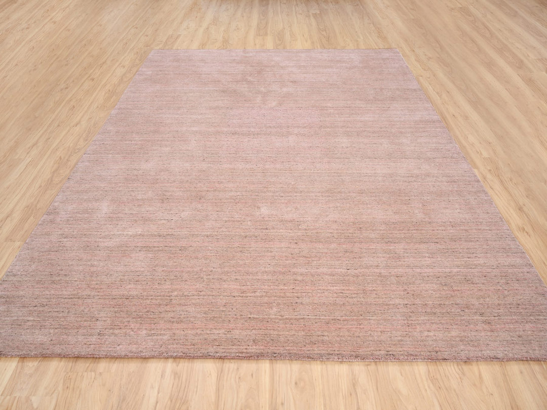 8'2" x 10'0" New Hand Loomed Pink Wool Rectangle Oriental Rug - MOA10263489