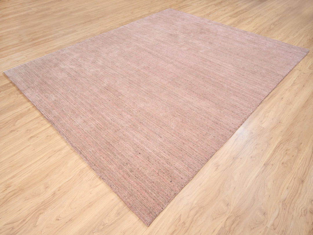 8'2" x 10'0" New Hand Loomed Pink Wool Rectangle Oriental Rug - MOA10263489