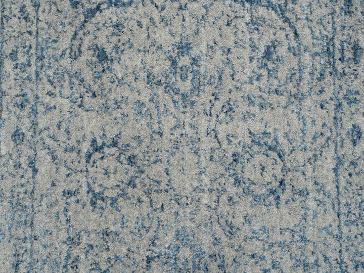 2'7" x 8'1" New Hand Loomed Blue Wool & Silk Runner Oriental Rug - MOA10263513