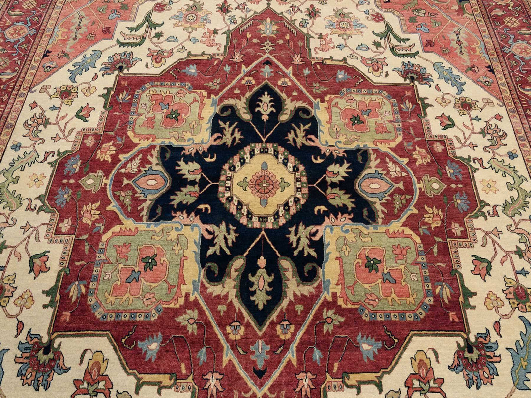 10'1" x 15'9" New Hand Knotted Beige Wool Rectangle Oriental Rug - MOA10263549