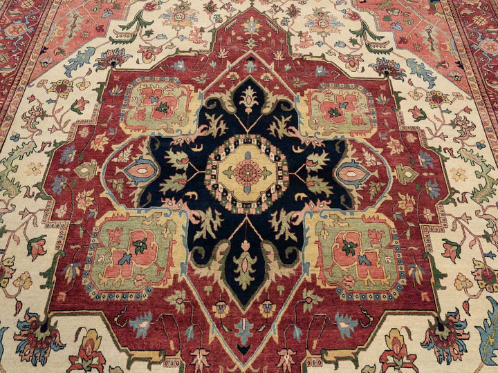 10'1" x 15'9" New Hand Knotted Beige Wool Rectangle Oriental Rug - MOA10263549