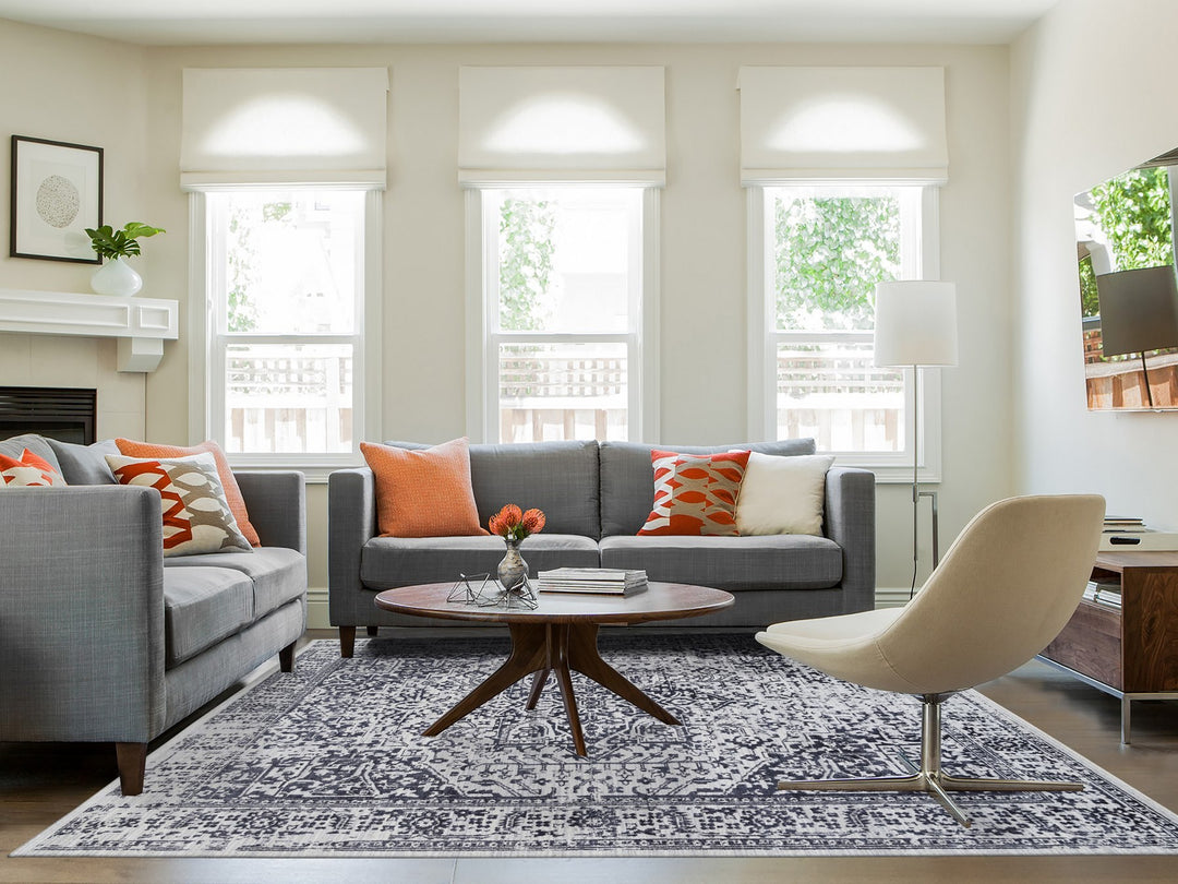 8'0" x 10'0" New Hand Loomed Black Wool & Silk Rectangle Oriental Rug - MOA10263787