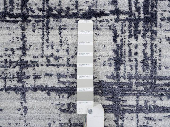 7'10" x 10'0" New Hand Loomed Black Wool & Silk Rectangle Oriental Rug - MOA10263788