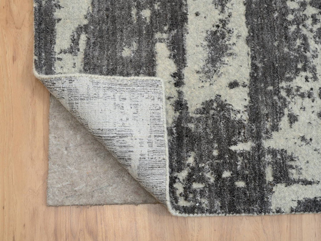 12'0" x 15'0" New Hand Loomed Black Wool Rectangle Oriental Rug - MOA10263803