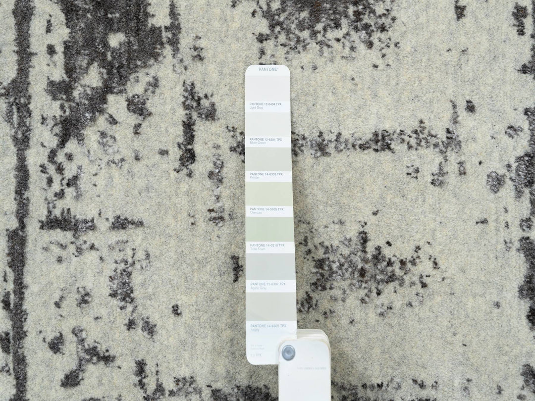 12'0" x 15'0" New Hand Loomed Black Wool Rectangle Oriental Rug - MOA10263803