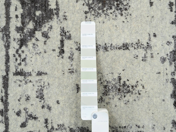 12'0" x 15'0" New Hand Loomed Black Wool Rectangle Oriental Rug - MOA10263803