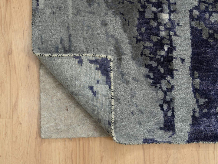 12'1" x 15'0" New Hand Knotted Black Wool & Silk Rectangle Oriental Rug - MOA10263809