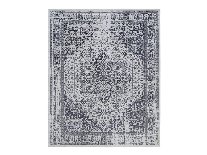 8'0" x 10'0" New Hand Loomed Black Wool & Silk Rectangle Oriental Rug - MOA10263810