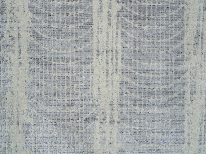 10'2" x 10'0" New Hand Loomed Grey Wool & Silk Square Oriental Rug - MOA10263824