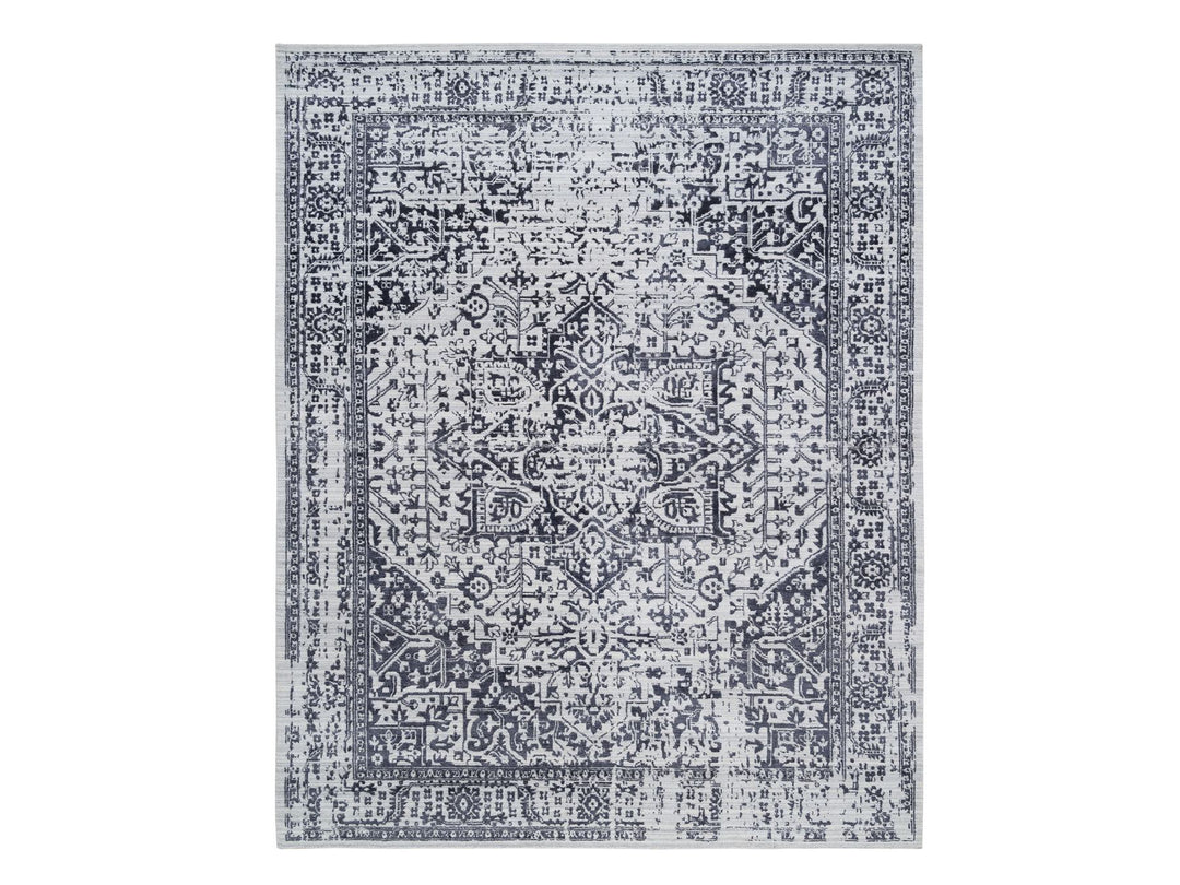 8'10" x 11'10" New Hand Loomed Black Wool & Silk Rectangle Oriental Rug - MOA10263827