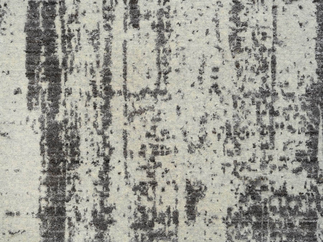 2'6" x 11'10" New Hand Loomed Black Wool & Pure Silk Runner Oriental Rug - MOA10264327