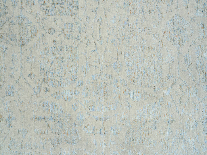 12'0" x 17'10" New Hand Loomed Blue Wool Rectangle Oriental Rug - MOA10264545