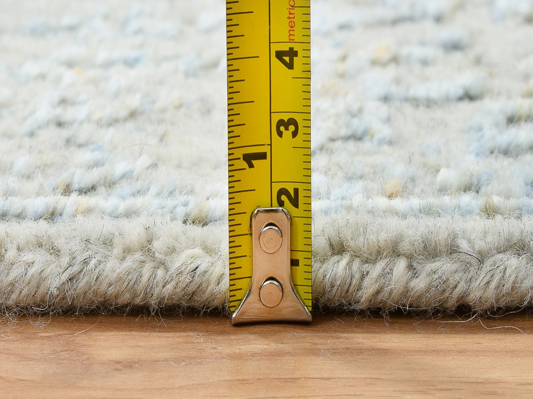 2'7" x 12'0" New Hand Loomed Blue Wool & Silk Runner Oriental Rug - MOA10264552