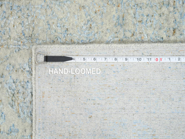 2'7" x 12'0" New Hand Loomed Blue Wool & Silk Runner Oriental Rug - MOA10264552